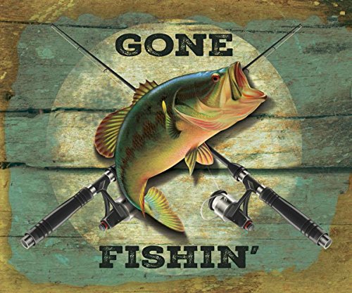 Gone Fishing Fleece Throw Blanket 50" x 60"