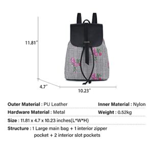 Women Backpack Purse Water resistant Nylon Anti-theft Rucksack Lightweight Shoulder Bag (F-Black)