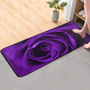 cataku romantic purple rose area rug 39×20 inches polyester area rug floor rug runner washable carpet mat for kitchen dinning room home decorative