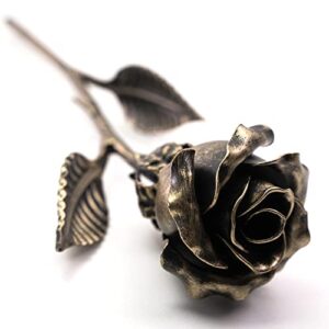 makulismit hand forged bronze metal rose solid gift of everlasting love