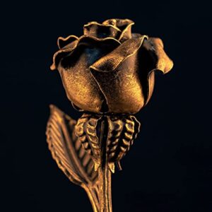 MakuliSmit Hand Forged Bronze Metal Rose Solid Gift of Everlasting Love