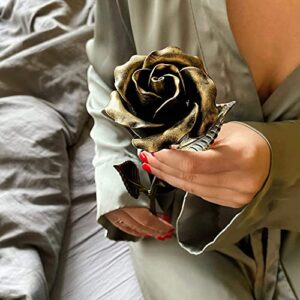 MakuliSmit Hand Forged Bronze Metal Rose Solid Gift of Everlasting Love