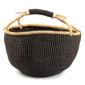 connected fair trade products basic bolga basket – black