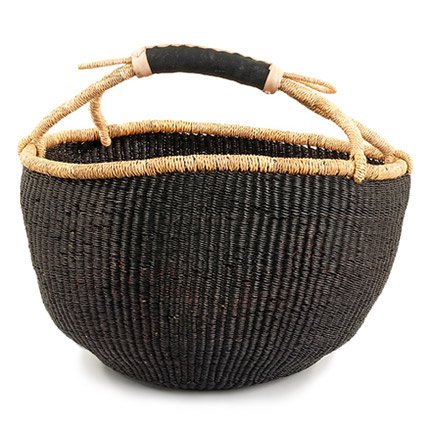 Connected Fair Trade Products Basic Bolga Basket - Black