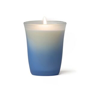 rareearth rareessence colored glass spa candle peace, blue