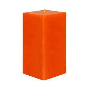 zest candle pillar candle, 3 by 6-inch, orange square