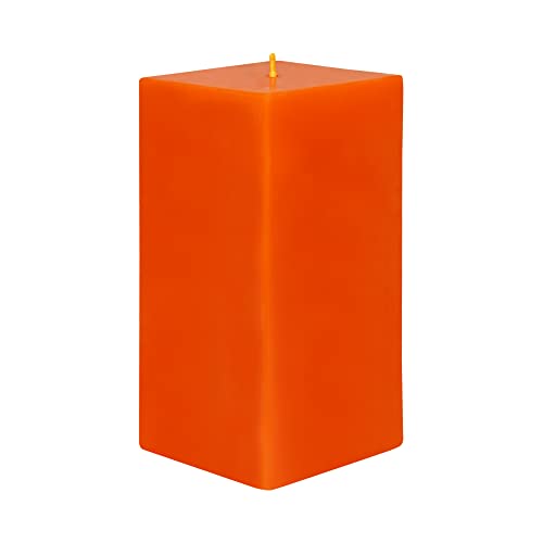 Zest Candle Pillar Candle, 3 by 6-Inch, Orange Square