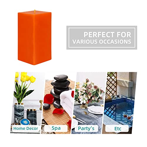 Zest Candle Pillar Candle, 3 by 6-Inch, Orange Square