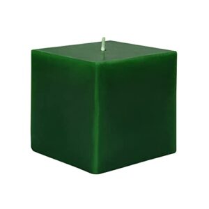 zest candle 3 by 3-inch, hunter green square pillar candle, 3″ l x 3″ w x 3″ h