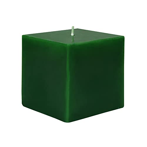 Zest Candle 3 by 3-Inch, Hunter Green Square Pillar Candle, 3" L x 3" W x 3" H