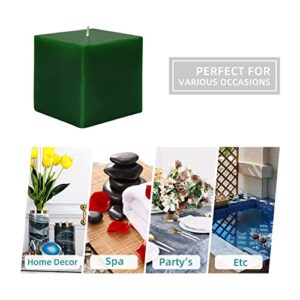 Zest Candle 3 by 3-Inch, Hunter Green Square Pillar Candle, 3" L x 3" W x 3" H