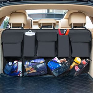 car trunk organizers,backseat hanging organizer with 9 large storage bag,car trunk tidy storage bag organizer