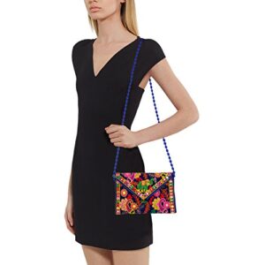 Elephant Sling Bag, Foldover Clutch, Hand Bag, Shoulder Bag & Cross Body Bag for Women & Girls (Blue Color)