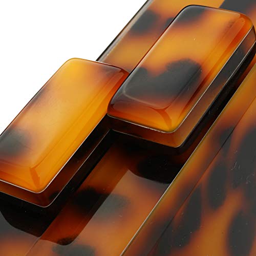 EROGE Acrylic Clutch Purse Perspex Box Colorful Geometric Design Handbags for Women (Amber)