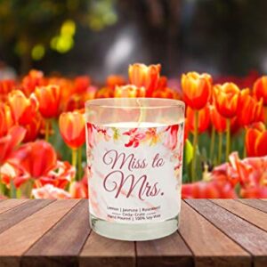 Miss to Mrs. Luxury Scented Soy Candle - Engagement Candle, Wedding Day Candle, Bridal Shower Gift, Engaged, Congrats, Unique Bride Gift for The Bride to Be for Bachelorette Parties, Made in The USA