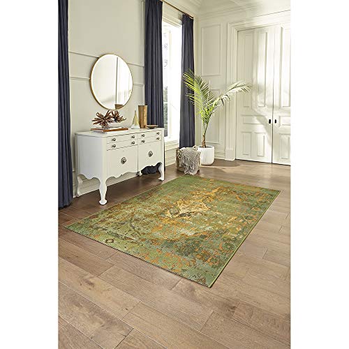 Liora Manne Marina Indoor Outdoor Rug - Traditional Designs, Comfortable & Durable, Power Loomed, Polypropylene Material, UV Stabilized, Kermin Green, 8'10" x 11'9"