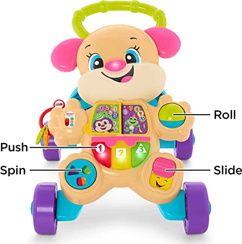 Fisher-Price Laugh & Learn Baby & Toddler Toy Smart Stages Learn With Sis Walker, Educational Music Lights And Activities