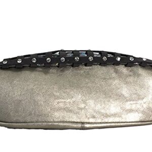 Zzfab Sparkle Rhinestone Suede Hobo Handbag Pewter