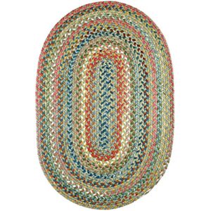 super area rugs gemstone made in usa braided rug colorful kitchen living room carpet, peridot 4′ x 6′