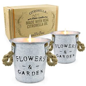 citronella candles outdoor, 13.5 oz 50 hours long lasting natural scented soy candle with fresh citronella oil, 2 pack candle set for garden, backyard, patio, yard, balcony, camping, indoor outdoor