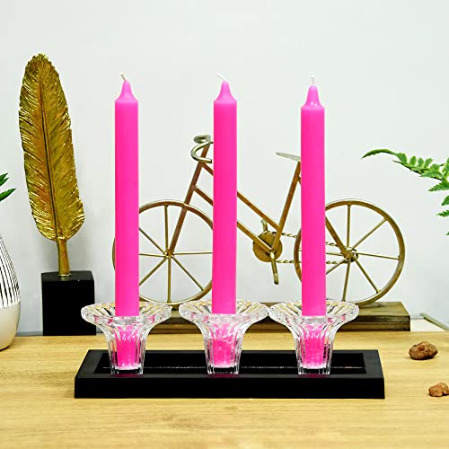 Zest Candle 12-Piece Taper Candles, 10-Inch, Hot Pink Straight