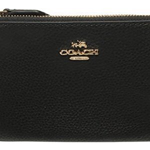 COACH Boom 02 Pebbled Leather Double Corner Zip, Black, One Size