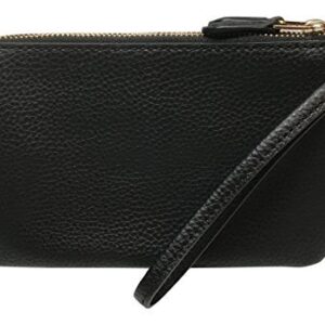 COACH Boom 02 Pebbled Leather Double Corner Zip, Black, One Size