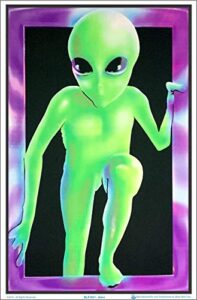 alien visitor blacklight poster – flocked – 35″ x 23″
