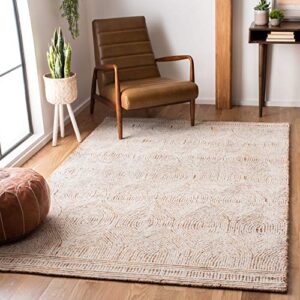 safavieh abstract collection 5′ x 8′ ivory / rust abt340p handmade premium wool area rug