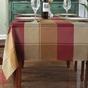 rectangle tablecloth checkered style polyester table cloth spillproof dust-proof wrinkle resistant heavy weight table cover for kitchen dinning tabletop (rectangle/oblong, 52″ x 70″ (4-6 seats), red)