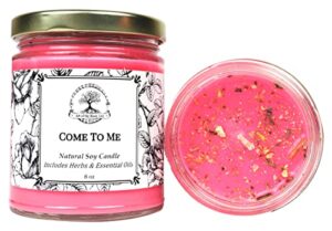 come to me 9 oz soy herbal spell candle | love, commitment, seduction rituals | magick, wiccan, pagan, hoodoo