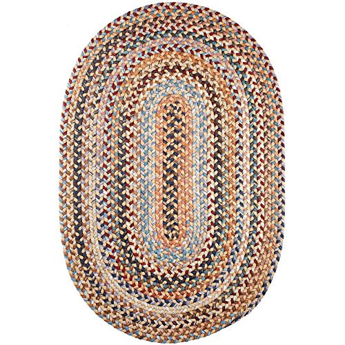 Super Area Rugs Tribeca Soft & Reversible Wool Braided Rug, Made in USA, Wheat Field, 2' X 3'