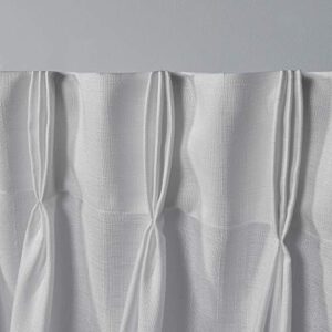 Exclusive Home Loha Light Filtering Pinch Pleat Curtain Panel Pair, 84" Length, Winter White