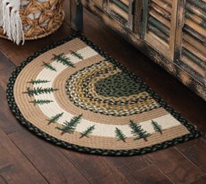 forest pines half-round braided rug