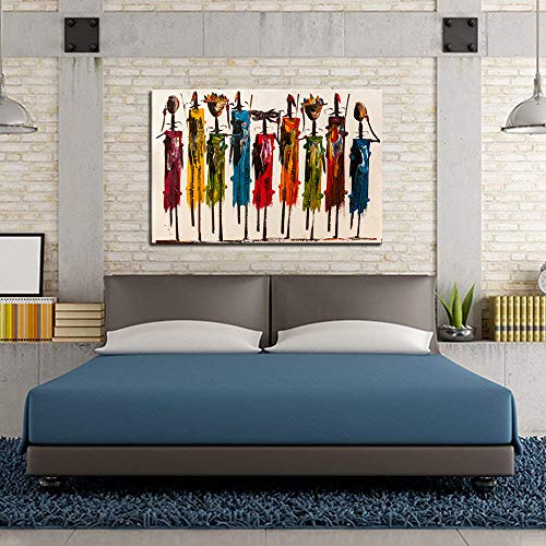 Biuteawal African American Wall Art Indian Woman Decor Photo Paintings Abstract Decorative Artwork for Home Bedroom Bathroom Framed Ready to Hang