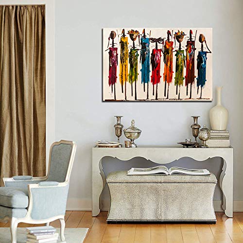 Biuteawal African American Wall Art Indian Woman Decor Photo Paintings Abstract Decorative Artwork for Home Bedroom Bathroom Framed Ready to Hang