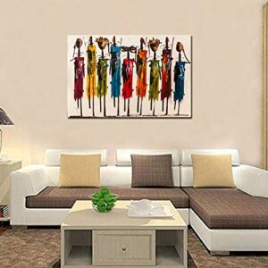 Biuteawal African American Wall Art Indian Woman Decor Photo Paintings Abstract Decorative Artwork for Home Bedroom Bathroom Framed Ready to Hang