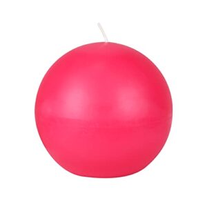 zest candle 2-piece ball candles, 4-inch, hot pink