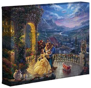thomas kinkade studios beauty and the beast dancing in the moonlight 8 x 10 gallery wrapped canvas