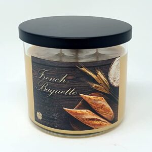 french baguette candle ~ warm buttered bread scented candle ~ 3 wick ~ 100% soy wax (large 3 wick)