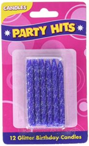 oasis supply glitter birthday candles, 2.25-inch, purple