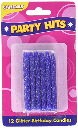 Oasis Supply Glitter Birthday Candles, 2.25-Inch, Purple