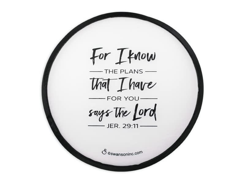 Swanson Christian Products - Parlor and Church Foldable Hand Fan - Modern Style - For I Know - (Package of 6)