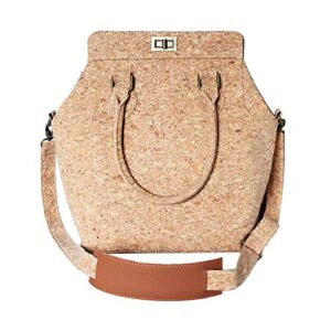 boshiho natural cork handbag for women, top handle handbag tote crossbody vegan bag satchel