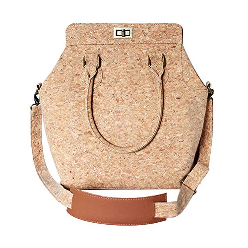 boshiho Natural Cork Handbag for Women, Top Handle Handbag Tote Crossbody Vegan Bag Satchel