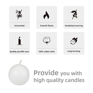 Zest Candle CBZ-014 6-Piece Ball Candles, 3-Inch, Whit, 3 in, White, 6 Count