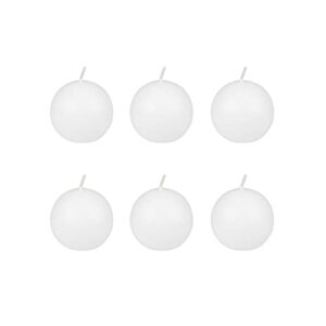 Zest Candle CBZ-014 6-Piece Ball Candles, 3-Inch, Whit, 3 in, White, 6 Count