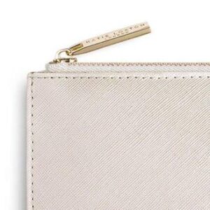 KATIE LOXTON Bride Medium Vegan Leather Clutch Bridal Perfect Pouch Metallic White