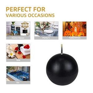 Zest Candle 12-Piece Ball Candles, 2-Inch, Black