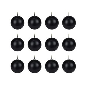 Zest Candle 12-Piece Ball Candles, 2-Inch, Black